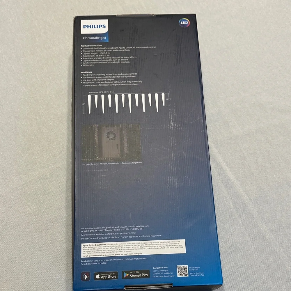 Philips Chroma Bright LED Icicle String Lights